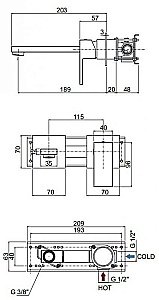 Смеситель для раковины Cezares Unika BLI2 золото купить в интернет-магазине сантехники Sanbest