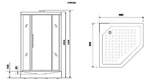 Душевая кабина Niagara Luxe NG-7799GBK 90x90 золото купить в интернет-магазине Sanbest