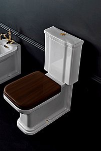 Унитаз напольный Kerasan Waldorf 4117 с бачком 4181 Белый/кнопка золото купить в интернет-магазине Sanbest