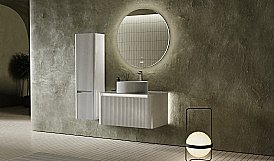 Тумба с раковиной Jorno Lumino 100 белая для ванной в интернет-магазине Sanbest