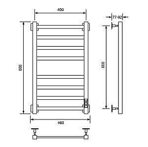 Полотенцесушитель электрический Veconi Barro-A B8040B-A черный купить в интернет-магазине сантехники Sanbest