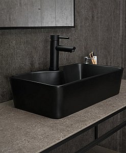 Раковина накладная Gid Geometrico 55 Bm9092 53353 черная матовая купить в интернет-магазине Sanbest