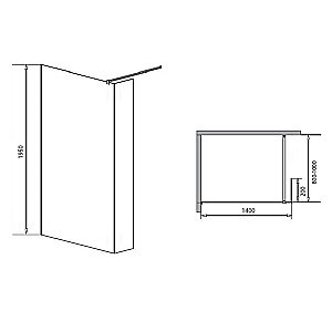 Душевое ограждение Loranto  Walk-in CS-L801 140 стекло прозрачное купить в интернет-магазине Sanbest