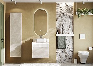 Тумба с раковиной Акватон Марбл 60/Одри Soft 42 слейт/белая матовая для ванной в интернет-магазине Sanbest