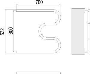 Полотенцесушитель водяной Terminus М-обр БШ 600х700 купить в интернет-магазине сантехники Sanbest