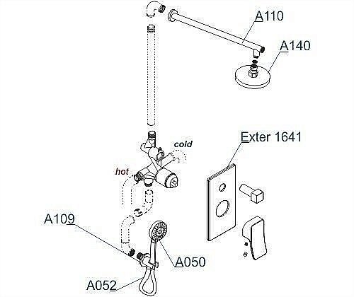Душевая система WasserKRAFT Exter 1600 A16040 купить в интернет-магазине сантехники Sanbest