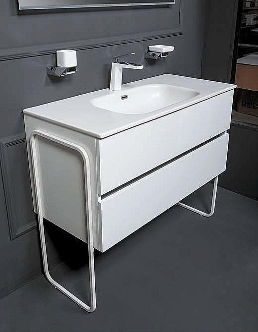 Тумба с раковиной Armadi Art Vallessi 100 белая для ванной в интернет-магазине Sanbest