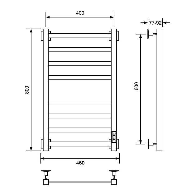 Полотенцесушитель электрический Veconi Barro-A B8040B-A черный купить в интернет-магазине сантехники Sanbest