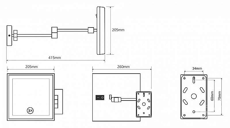 Зеркало косметическое Bemeta 112101202 хром купить в интернет-магазине сантехники Sanbest