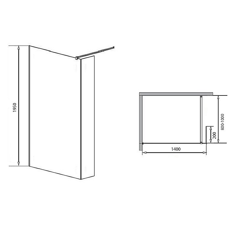 Душевое ограждение Loranto  Walk-in CS-L801 140 стекло прозрачное купить в интернет-магазине Sanbest