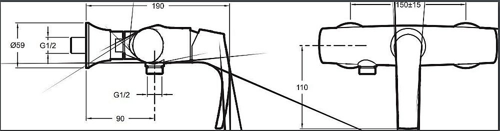 Смеситель для душа Jacob Delafon SYMBOL E71682-CP купить в интернет-магазине сантехники Sanbest
