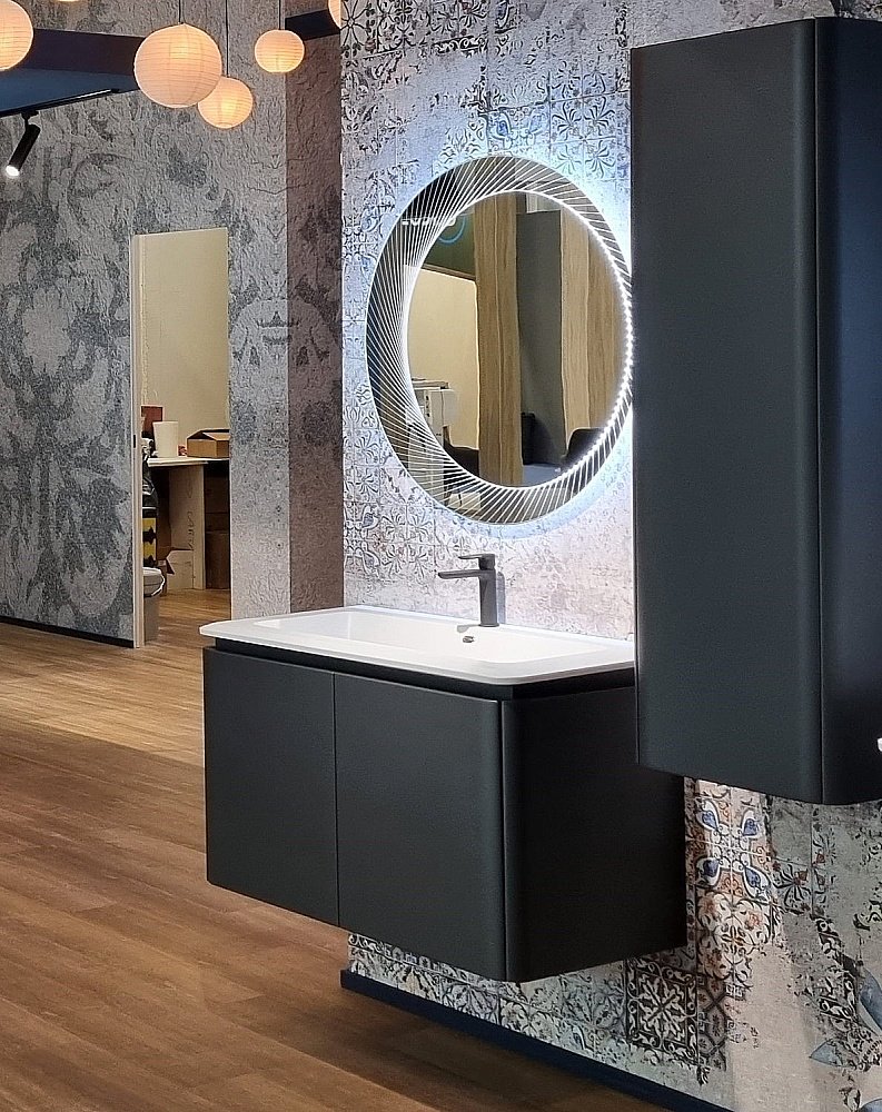 Тумба с раковиной Cezares Stylus 94 графит для ванной в интернет-магазине Sanbest