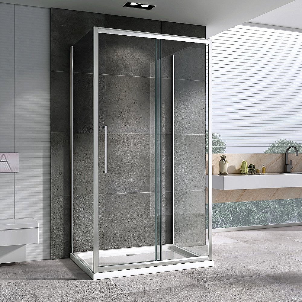Душевой уголок ABBER Schwarzer Diamant AG30110H-S85-S85 110x85 стекло прозрачное/профиль хром купить в интернет-магазине Sanbest