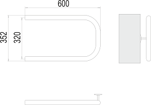 Полотенцесушитель водяной Terminus П-обр AISI 32х2 320х600 купить в интернет-магазине сантехники Sanbest