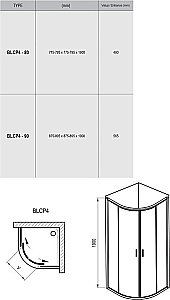 Душевой уголок Ravak Blix BLCP4 90x90 профиль сатин/стекло прозрачное купить в интернет-магазине Sanbest