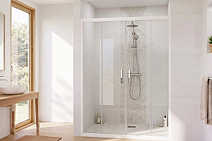 Душевая дверь Royal Bath TUDOR RB HT-T 195 стекло прозрачное/профиль белый купить в интернет-магазине Sanbest