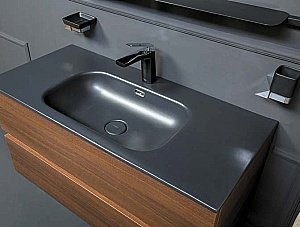 Тумба с раковиной Armadi Art Vallessi 80 дуб темный фактурный для ванной в интернет-магазине Sanbest