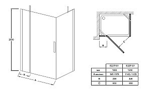 Душевой уголок Jacob Delafon CONTRA E22T121/E22FT80-GA 120х80 стекло прозрачное/профиль хром купить в интернет-магазине Sanbest