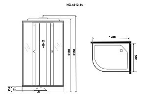 Душевая кабина Niagara Eco E120/80/13R-L/MT 120х80 купить в интернет-магазине Sanbest