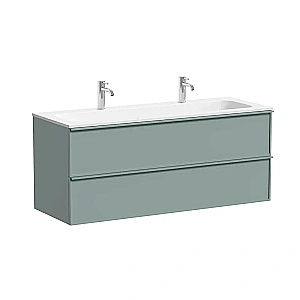 Тумба с раковиной Sancos Velta 120 VL120GG+CN7016 серо-зеленая матовая/раковина белая, 2 отверстия для ванной в интернет-магазине Sanbest