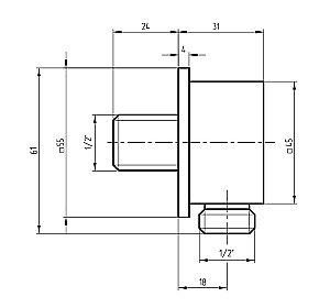 Штуцер душевой Migliore QUADRA 30897 хром купить в интернет-магазине сантехники Sanbest