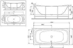 Ванна акриловая AM.PM SENSATION W30A-180-080W-A 80x180 купить в интернет-магазине Sanbest