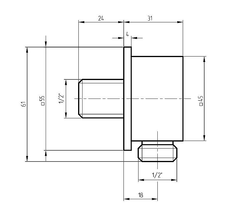 Штуцер душевой Migliore QUADRA 30897 хром купить в интернет-магазине сантехники Sanbest