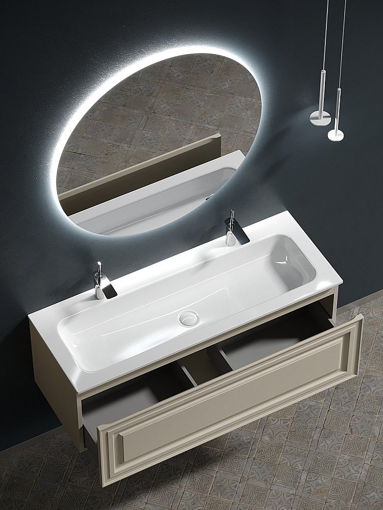 Тумба с раковиной Sancos Very VR120CE Beige Soft для ванной в интернет-магазине Sanbest