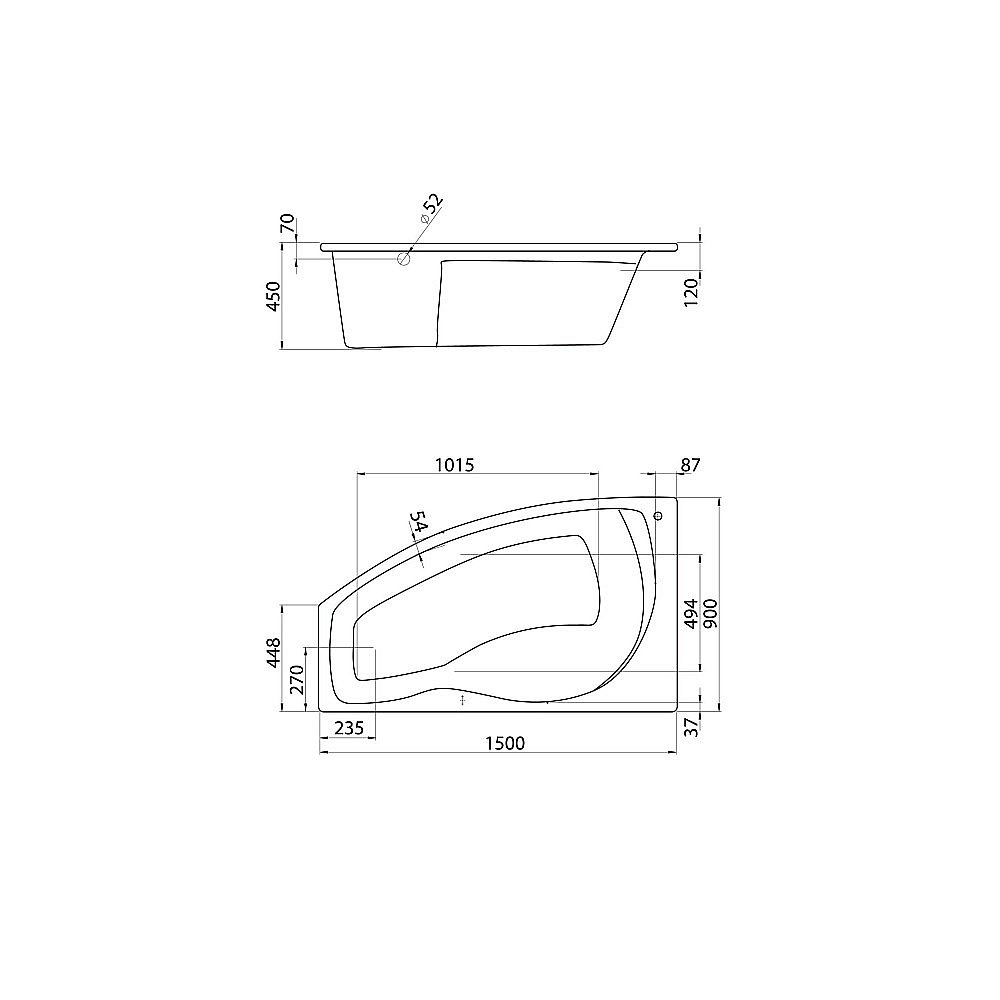 Ванна акриловая Santek Майорка 150x90 белая купить в интернет-магазине Sanbest