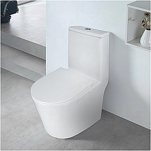 Унитаз моноблок Azario Scala AZ-8101 белый, безободковый, с крышкой микролифт, слив торнадо купить в интернет-магазине Sanbest