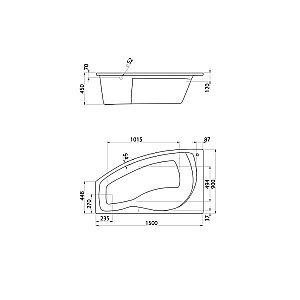 Ванна акриловая Santek Майорка 150x90 белая купить в интернет-магазине Sanbest