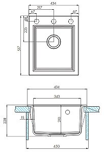 Мойка кухонная Акватон Линеа 43 песочная купить в интернет-магазине сантехники Sanbest