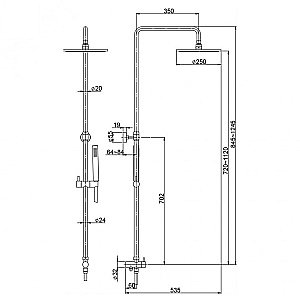 Душевая система PAINI RS T4 50CR191ART2P3 хром купить в интернет-магазине сантехники Sanbest