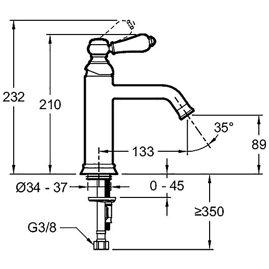 Cмеситель для раковины Jacob Delafon LOUISE E24360-CP хром купить в интернет-магазине сантехники Sanbest