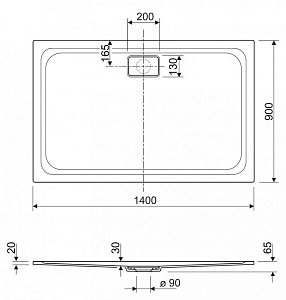 Душевой поддон Cezares Tray Titan AH 140x90 купить в интернет-магазине Sanbest