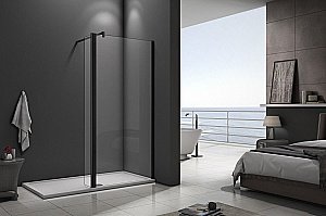 Душевая перегородка Good Door WALK IN SP2-80-C-B черный матовый купить в интернет-магазине Sanbest