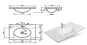 Раковина Эстет Вегас 80 ФР-00000959 белая купить в интернет-магазине Sanbest