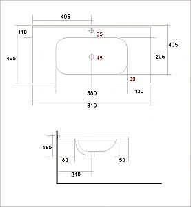 Тумба с раковиной Art&Max ELEGANT 80 сапфир для ванной в интернет-магазине Sanbest