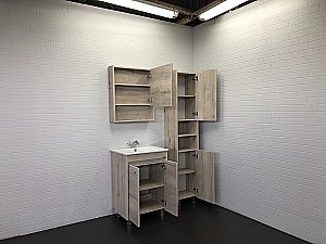 Шкаф-колонна Comforty Марио 00-00005976 40 дуб дымчатый для ванной в интернет-магазине сантехники Sanbest