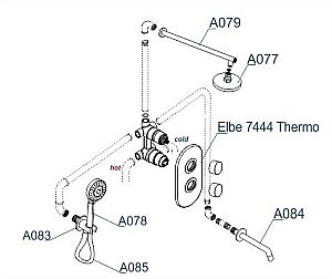 Душевая система WasserKRAFT Elbe 7400 A177477 купить в интернет-магазине сантехники Sanbest