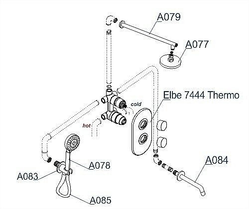 Душевая система WasserKRAFT Elbe 7400 A177477 купить в интернет-магазине сантехники Sanbest
