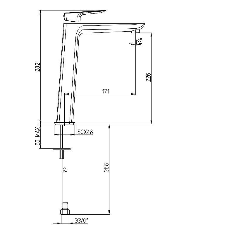 Смеситель для раковины PAINI Nove 09CR205LL хром купить в интернет-магазине сантехники Sanbest