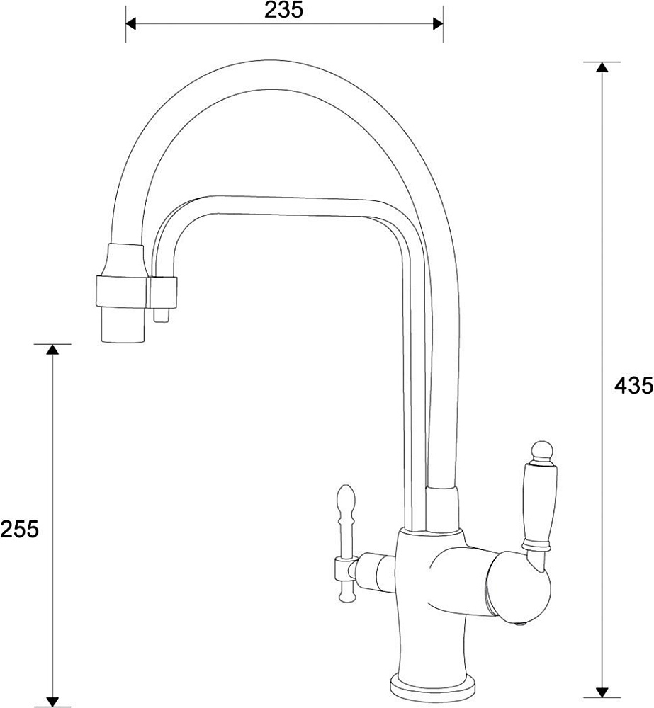 Смеситель для кухни Zorg Sanitary ZR 342-6 YF Хром купить в интернет-магазине сантехники Sanbest