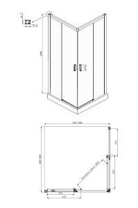 Душевой уголок Ambassador Queen Black 90x90 11011203 купить в интернет-магазине Sanbest