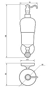 Диспенсер Migliore Amerida ML.AMR-60.407.DO прозрачное стекло/золото-swarovski купить в интернет-магазине сантехники Sanbest
