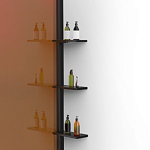 Душевая перегородка Vincea Walk-In VSW-1HWS100GSB 100 профиль черный матовый/стекло янтарь купить в интернет-магазине Sanbest