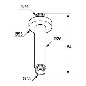 Держатель верхнего душа Kludi A-QA 66515N0-00 золото брашированное купить в интернет-магазине сантехники Sanbest