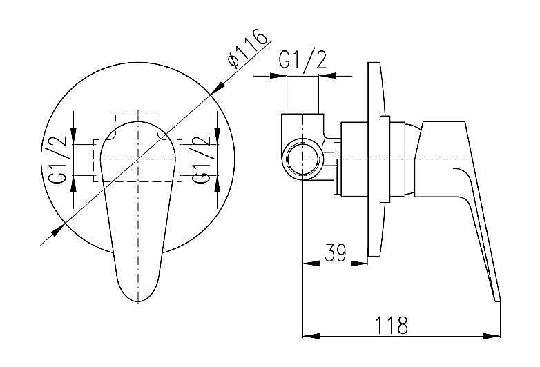 Смеситель для душа Rav-Slezak VICTORIA VI283 купить в интернет-магазине сантехники Sanbest