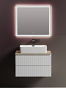 Тумба с раковиной Sancos SNOB T 80 со столешницей, белая матовый для ванной в интернет-магазине Sanbest