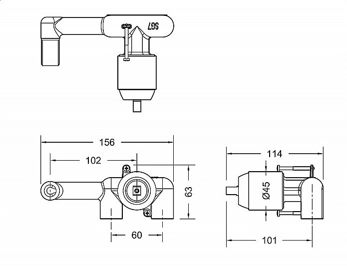Скрытая часть Bravat Rhein D968K-ENG купить в интернет-магазине сантехники Sanbest